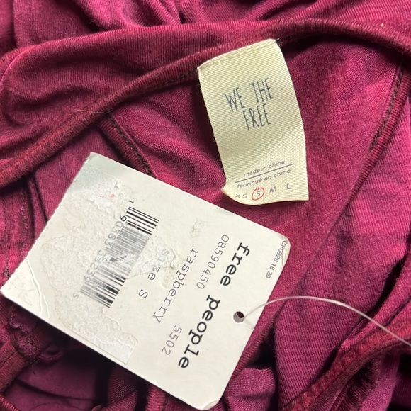 NWT Free People We The Free Raspberry T-Strap Racerback Tank Top - Picture 15 of 16